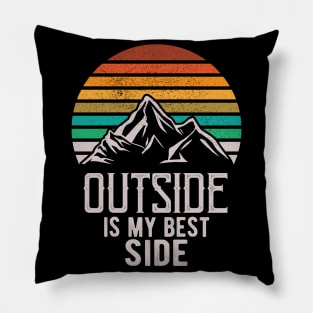 Outside Is My Best Side Nature Hiker Mountaineer Pillow