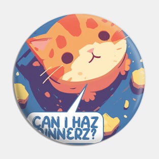 Cute Cat Dinner Design Pin