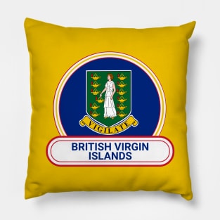 British Virgin Islands Country Badge - British Virgin Islands Flag Pillow