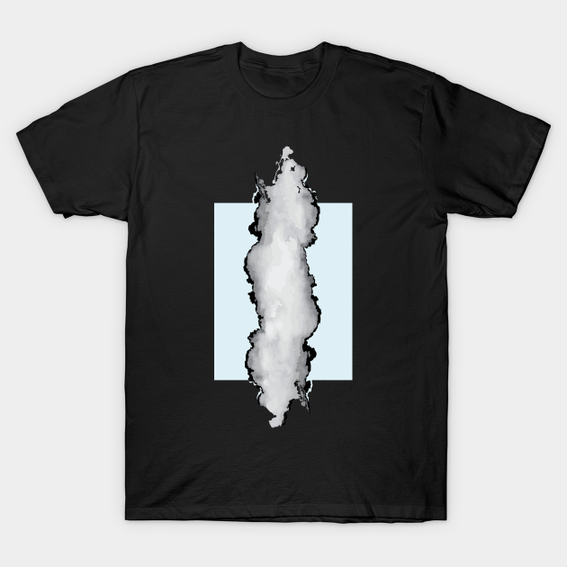 Light Blue Gray and Black Graphic Cloud Effect - Clouds - T-Shirt