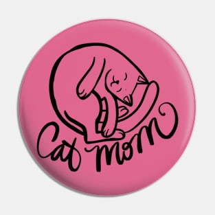 White cat Mom Pin