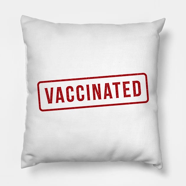 Vaccinated Stamp Pillow by stuffbyjlim