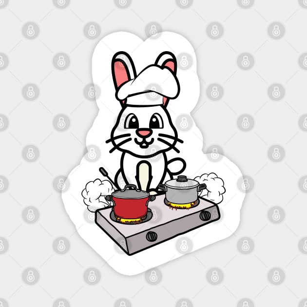 Cute Bunny is cooking Magnet by Pet Station