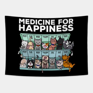 Womens My Medicine For Happiness Called Cats Every Day Tapestry