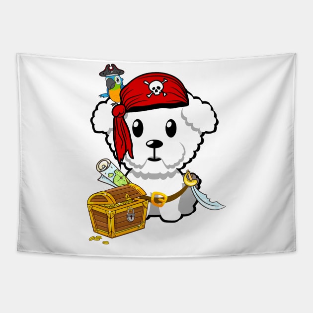 Cute Furry Dog is a pirate Tapestry by Pet Station