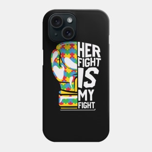 Her fight is my fight puzzle boxing glove Autism Awareness Gift for Birthday, Mother's Day, Thanksgiving, Christmas Phone Case