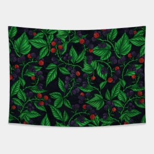 Blackberries on dark gray Tapestry