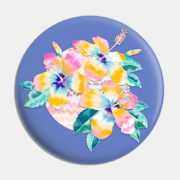 Tie-Dye Hibiscus Collage in pastels Pin by micklyn