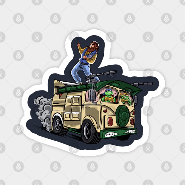 Surfing in the Turtle Van Magnet by Zascanauta