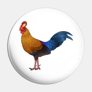 Sri Lankan junglefowl bird cartoon illustration Pin