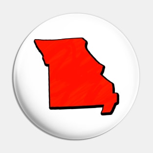 Bright Red Missouri Outline Pin