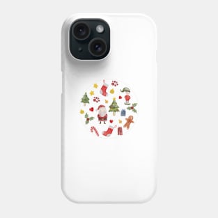 Christmas Watercolor Pattern Phone Case