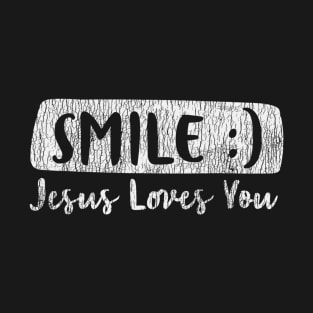Vintage Smile Loves You Jesus Religious Faith Christian Gift T-Shirt