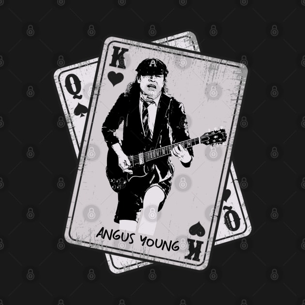 Retro Angus Young Guitarist Card Style by Slepet Anis