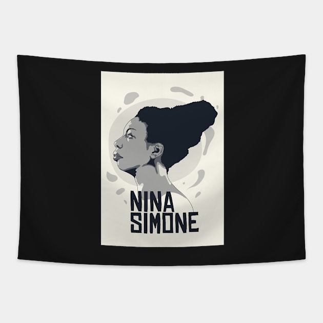 NINA SIMONE PORTRAIT Tapestry by Labonneepoque