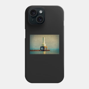 Fishing Off the Port Washington Lighthouse Jetty Phone Case