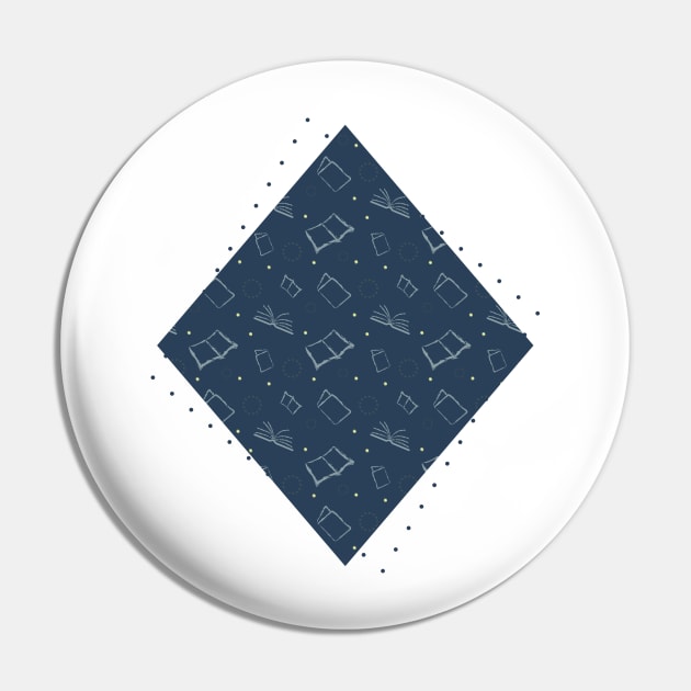 Night Sky Inspired Book Pattern Pin by RedRubi