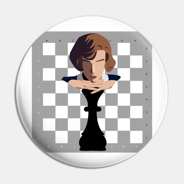 The Queens Gambit Chessboard Pin by HeardUWereDead