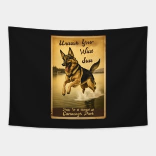 Vintage German Shepherd Design Tapestry