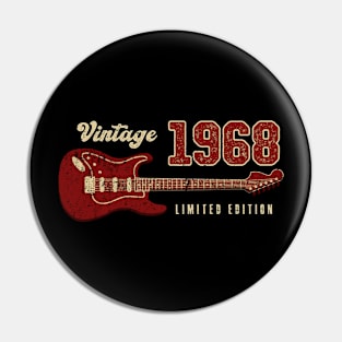 Vintage 1968 Birthday Guitar Lovers 55th Birthday Pin