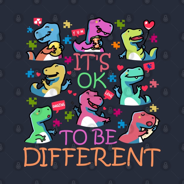 Autism Dino and Awareness for Autistic Spectrum T-rex Lover by alcoshirts