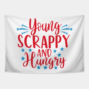 Young Scrappy and Hungry USA Funny Tapestry