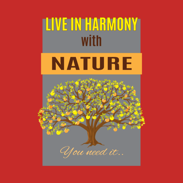 live in harmony with apple tree by Alina