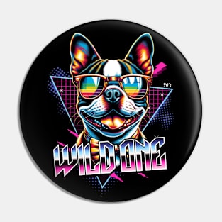 Wild One Boston Terrier Dog Pin