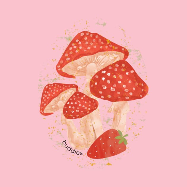 Mushroom & Strawberry Buddies Tshirt by Creative Steward