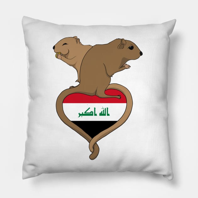 Gerbil Iraq (Light) Pillow by RampArt