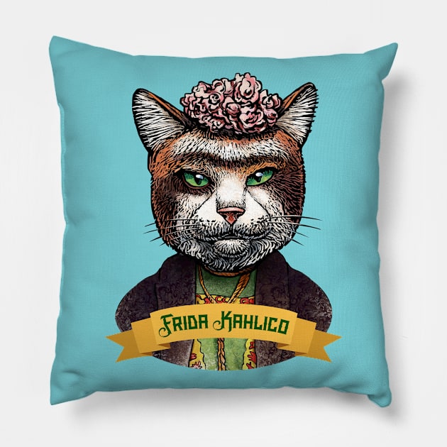 Frida Kahlico Pillow by ChetArt