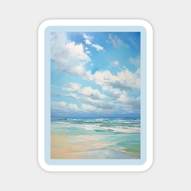 Minimalistic water color painting of ocean ! Magnet by UmagineArts