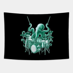 Octopus playing drums Tapestry