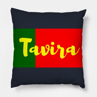 Tavira City in Portuguese Flag Colors Pillow