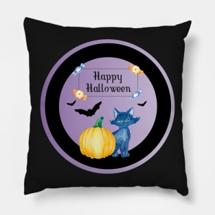 Happy Halloween Cat Pillow