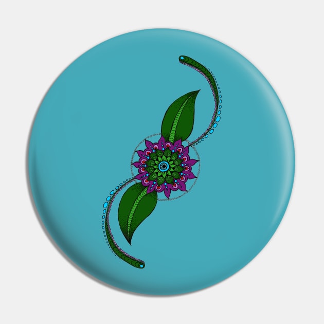 Floral Mandala Pin by dankdesigns