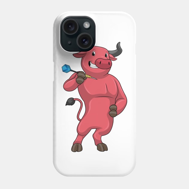 Bull at Darts with Dart Phone Case by Markus Schnabel