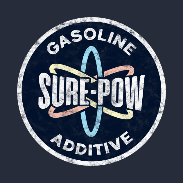 Sure-Pow Gasoline Additive (Redesigned - Dark Blue Worn) by jepegdesign