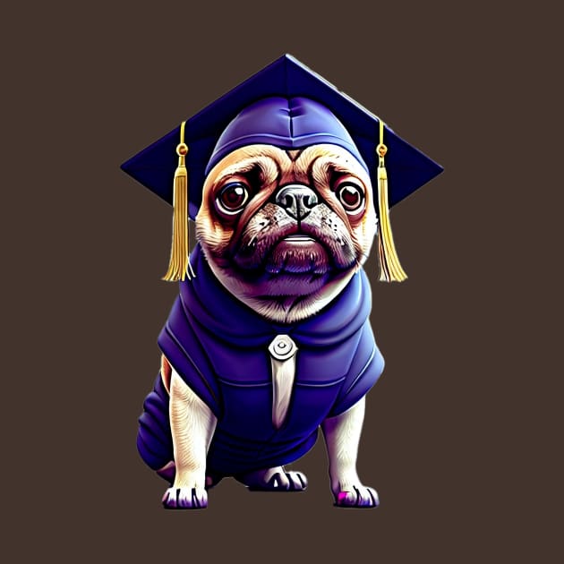 Congrats Graduation Pug - Adorable Pug in Convocation Suit by fur-niche