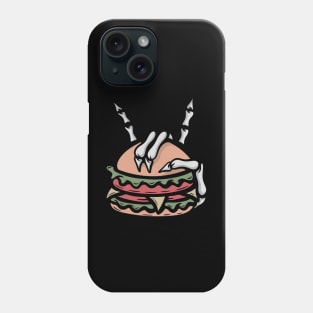 Skull and hamburger Phone Case