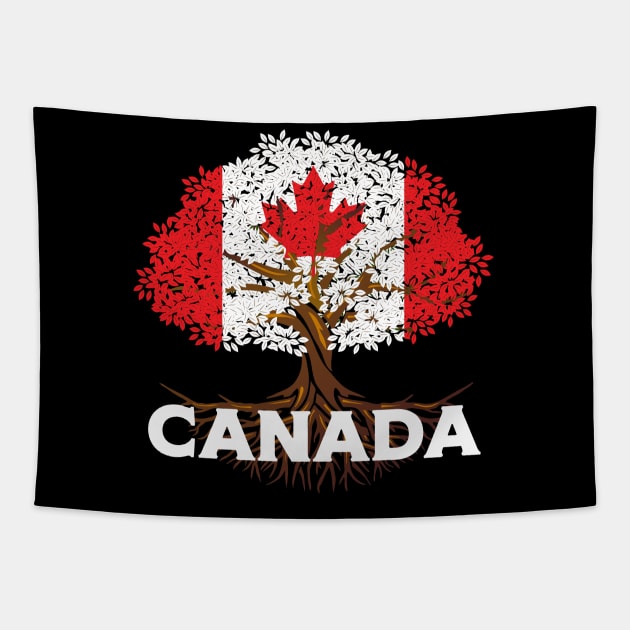 Canada Flag Tree Tapestry by AllWellia