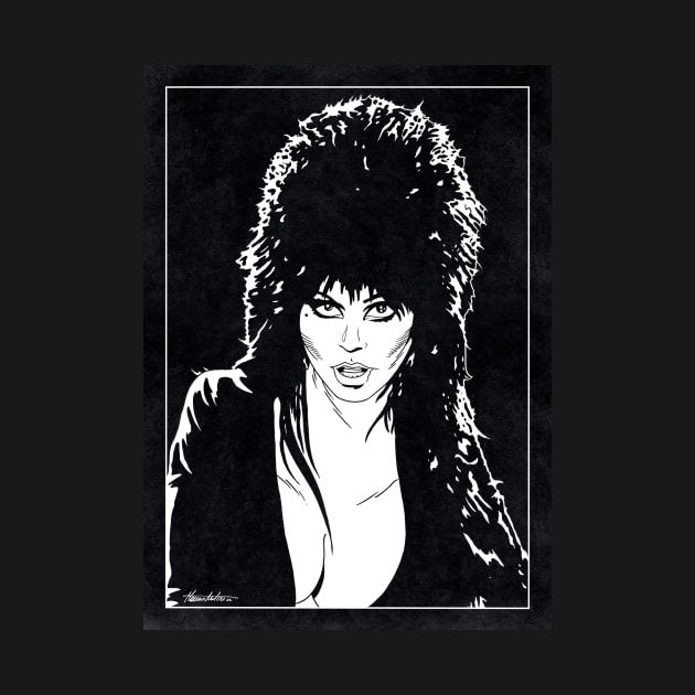 ELVIRA - MISTRESS OF THE DARK (Black and White) by Famous Weirdos