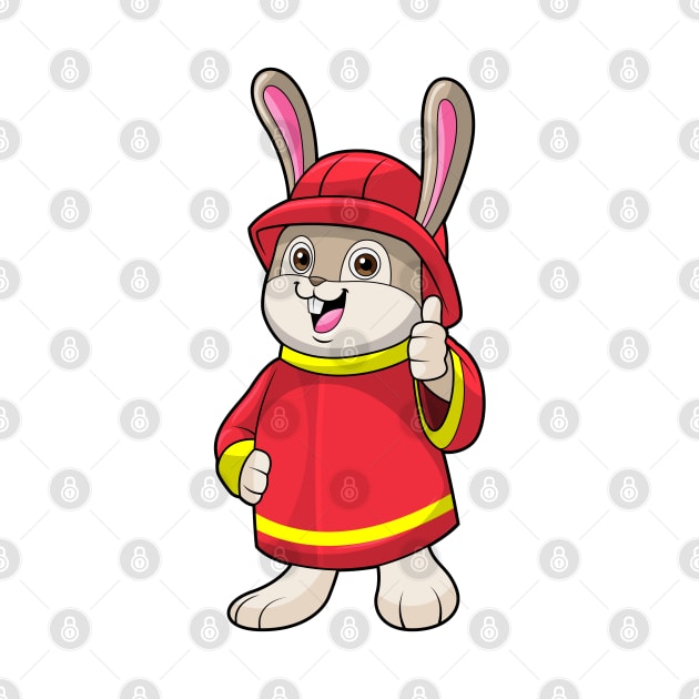 Rabbit as Firefighter with Helmet by Markus Schnabel