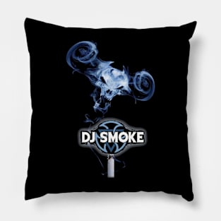 DJ Smoke Skull Art Pillow