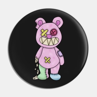 Zombie creepy kawaii teddy bear Pin