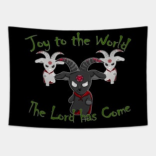 Hail Satan Christmas Goat Tapestry