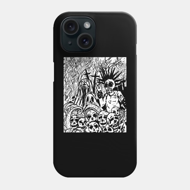 Night of Mayhem Death Metal, Black Metal, Grindcore Illustration Phone Case by LunaElizabeth