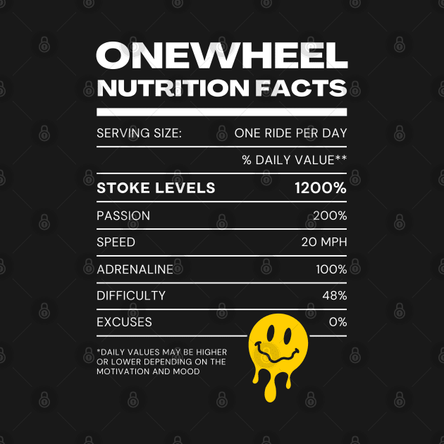 Onewheel Nutrition Facts by Funky Prints Merch