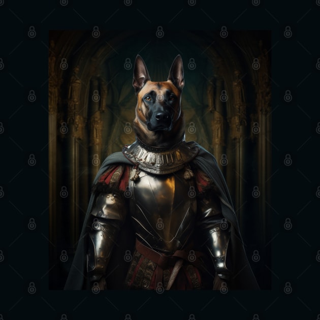 Gallant Belgian Malinois - Medieval Knight by HUH? Designs