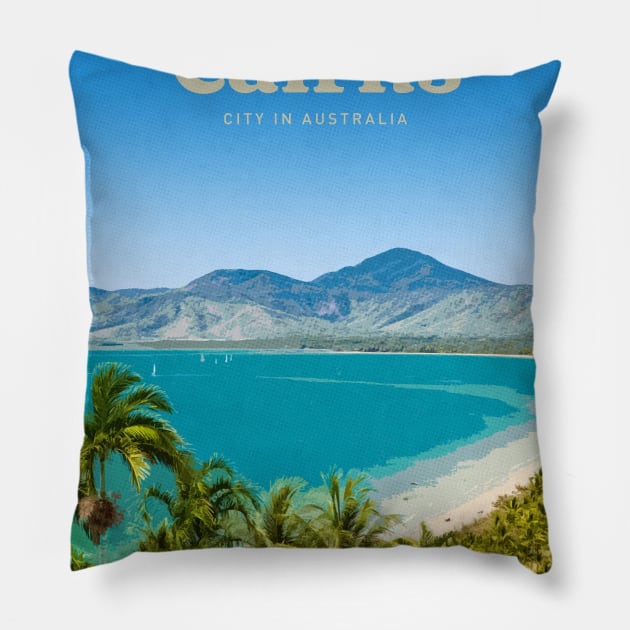 Visit Cairns Pillow by Mercury Club